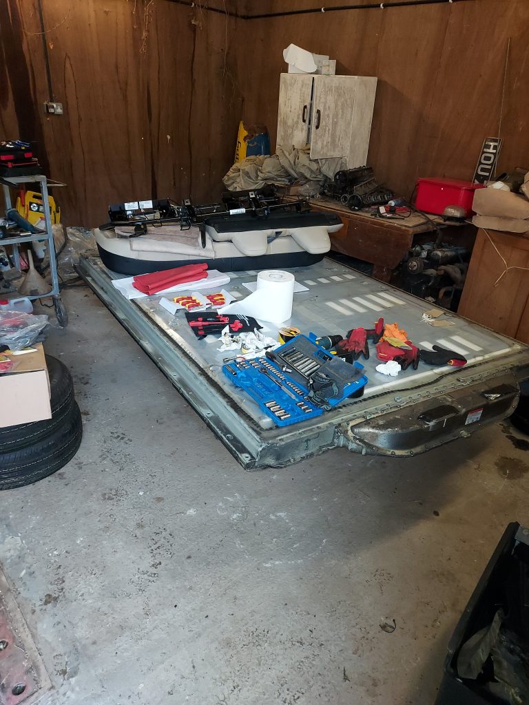 Tesla Battery Pack with junk on it