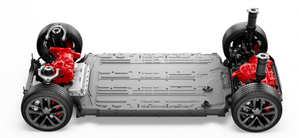 Tesla schematic of skateboard